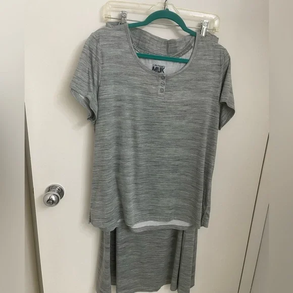 Henley shirt and skirt two-piece set - Picture 1 of 14